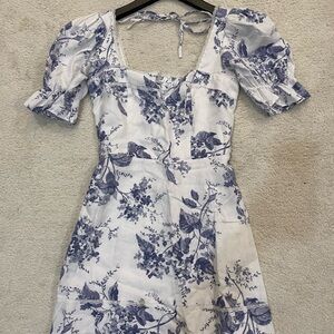 Reformation Evianna Floral Print linen dress